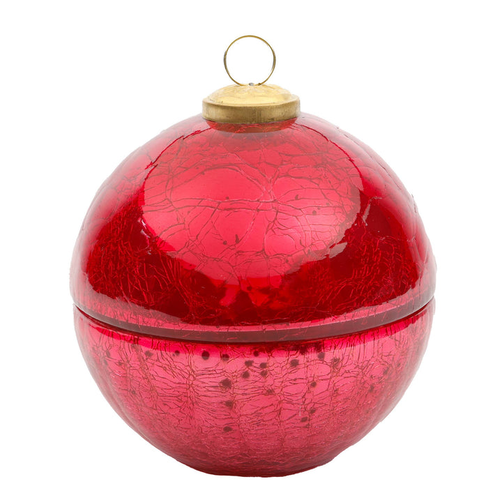 LUX FRAGRANCES - Berries and Balsam Pink Glass Ornament Candle