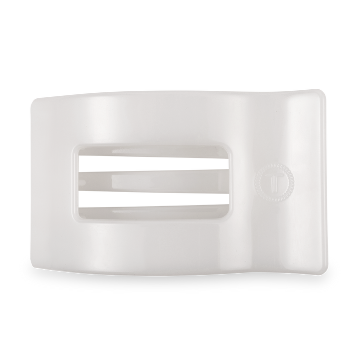 TELETIES - Flat Rectangle Hair Clip | Large | Coconut White