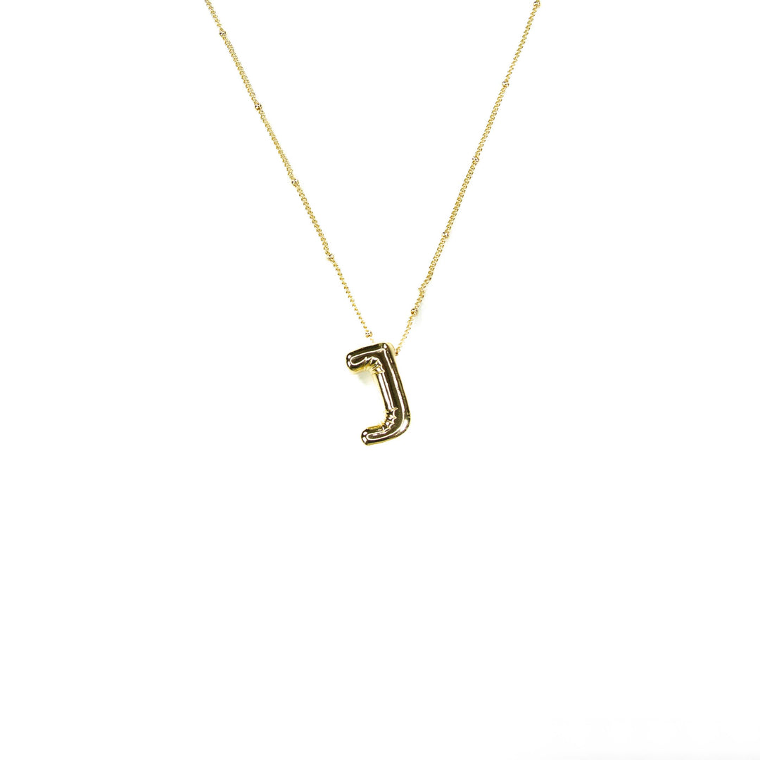 Initial Balloon Bubble Gold Necklace