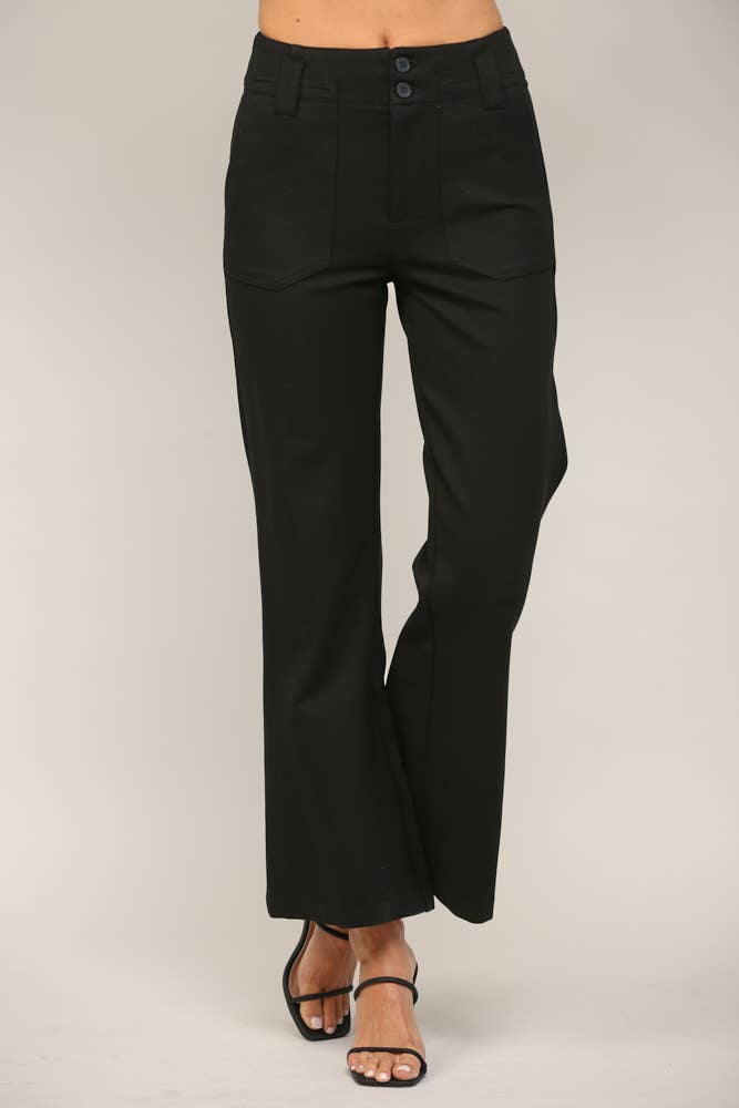 Two Front Pocket Ponte Flare Pants