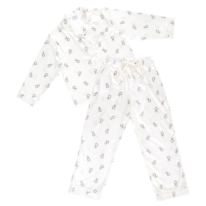 Long Sleeve PJ Set - White Rings