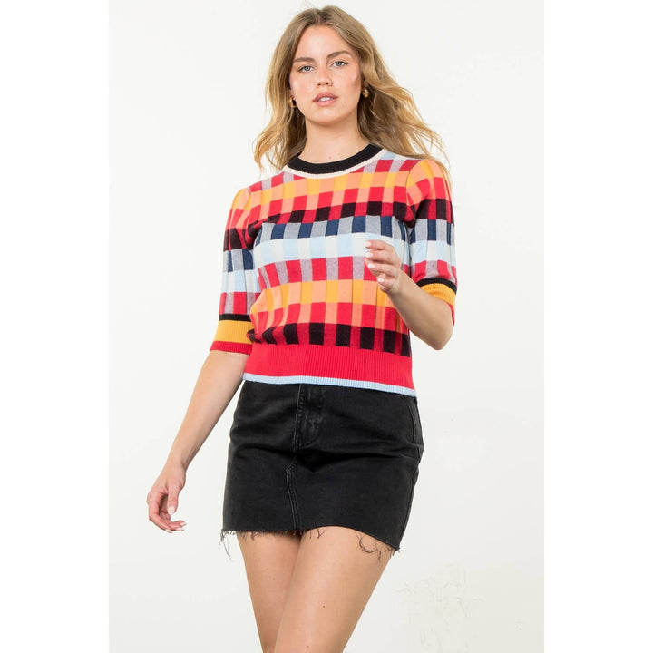 THML - Short Sleeve Textured Knit Top