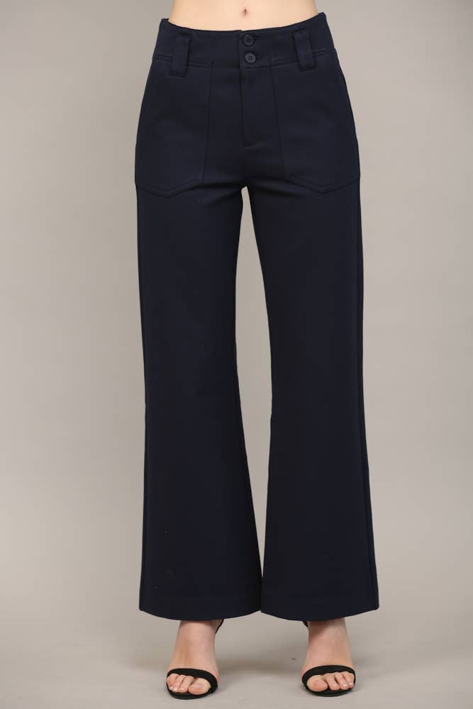 Two Front Pocket Ponte Flare Pants