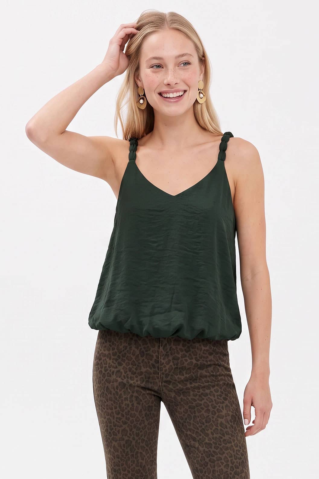 Billowy Strap Accent Tank Top
