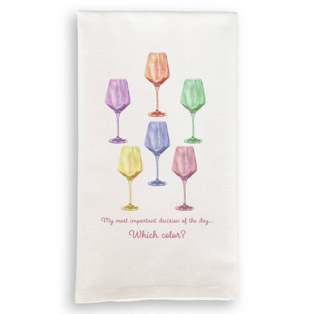 Colorful Wine Glasses Dishtowel