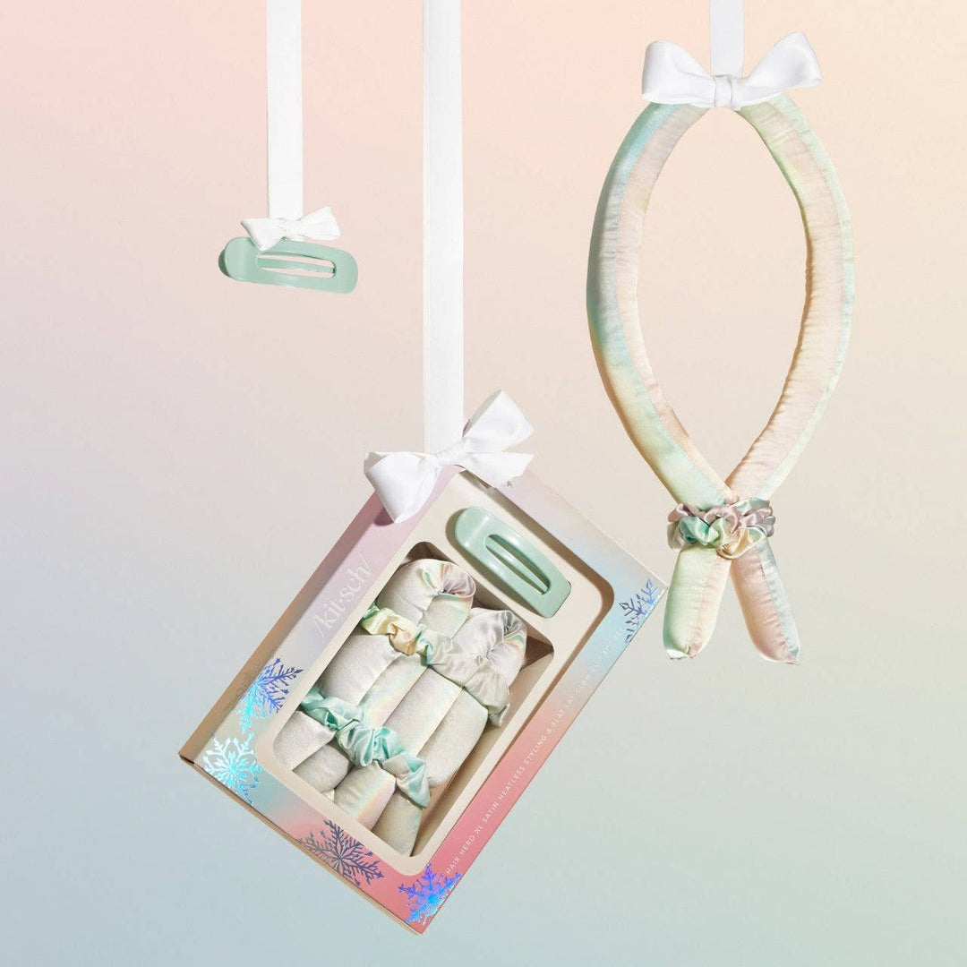 KITSCH Holiday XL Satin Heatless Styling & Flat Lay Claw 4pc Set