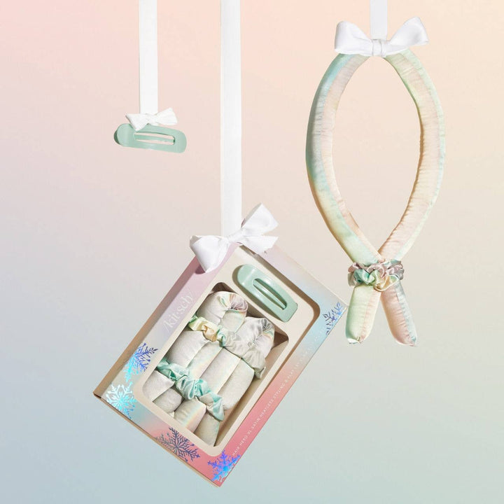 KITSCH Holiday XL Satin Heatless Styling & Flat Lay Claw 4pc Set