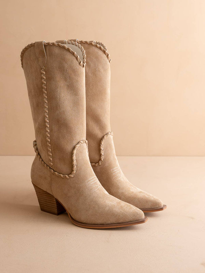 The Tilley | Almond Whipstitch Western Cowboy Boot