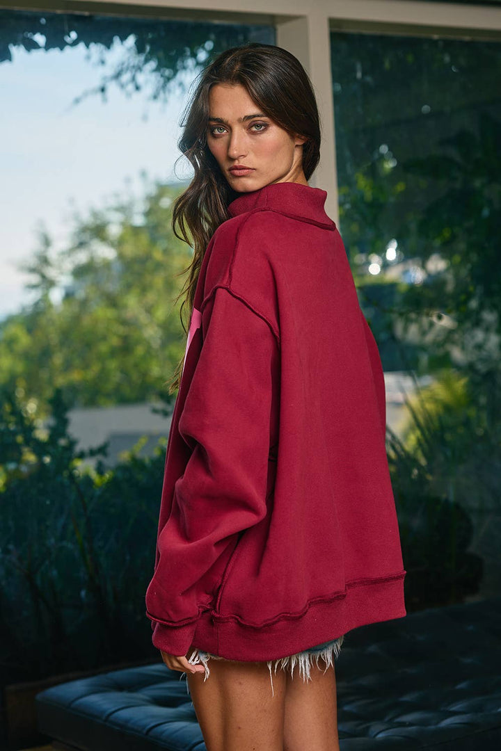 "DILLY DALLY" Mockneck Sweatshirt