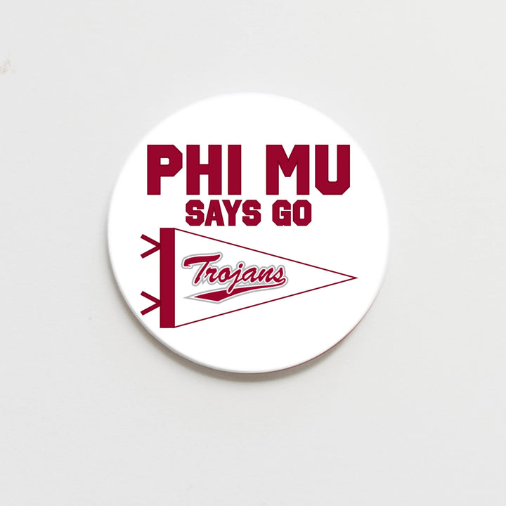 Good Vibez Collegiate - Troy University Phi Mu Game Day Button