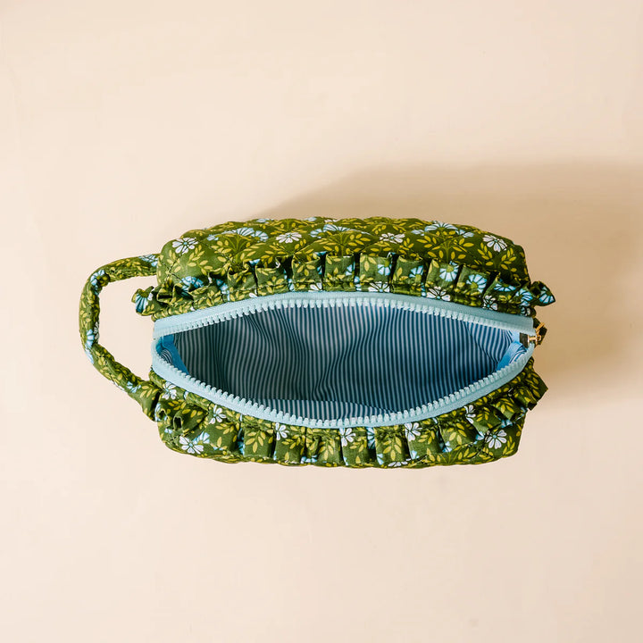 Essentials Quilted Cosmetic Pouch - Everbloom Forest Green