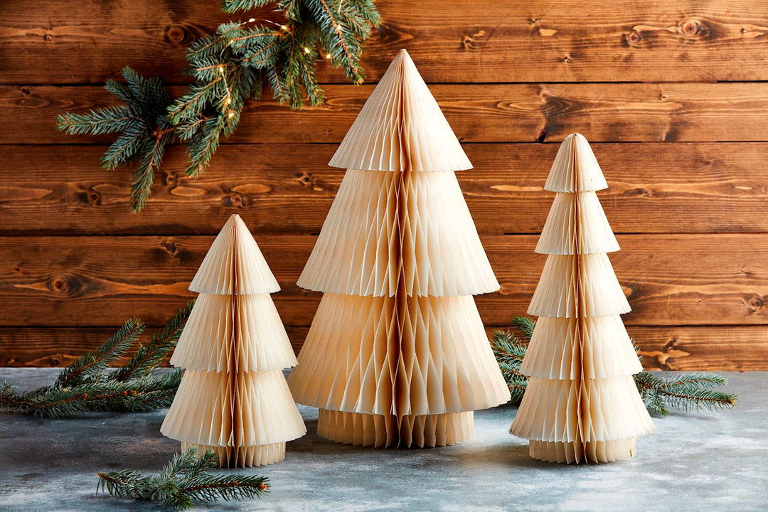 White Handmade Paper Trees - Medium