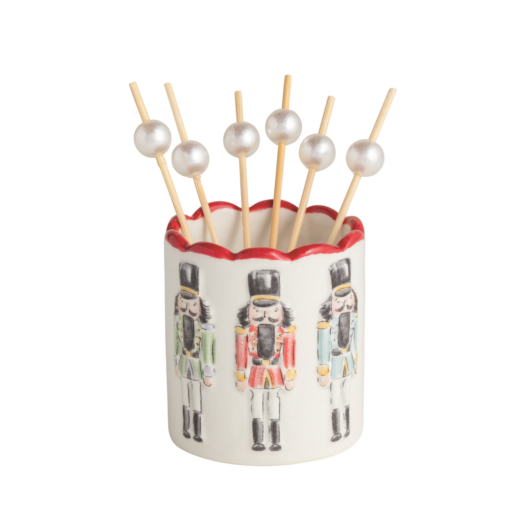 Nutcracker Toothpick Caddy Set