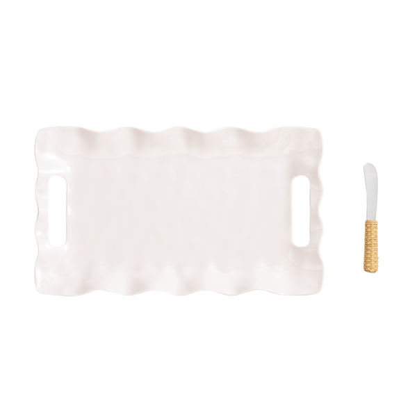 Mud Pie Ruffled Melamine Tray Set