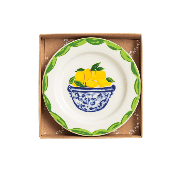 Mud Pie Lemon Topiary Tidbit Plate
