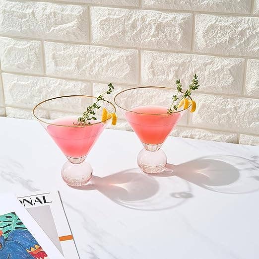 The Wine Savant /  Khen Glassware - Khen Stemless Blush Pink Martini Glasses | Set of 2