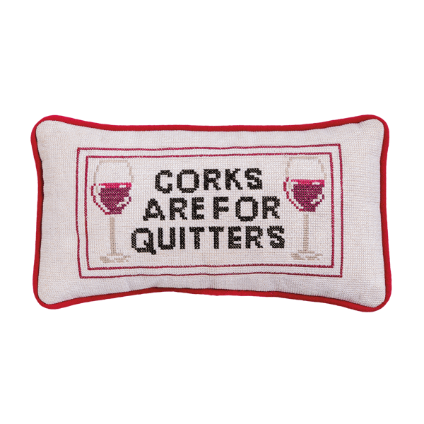 Mud Pie Corks Mini Needlepoint Pillows