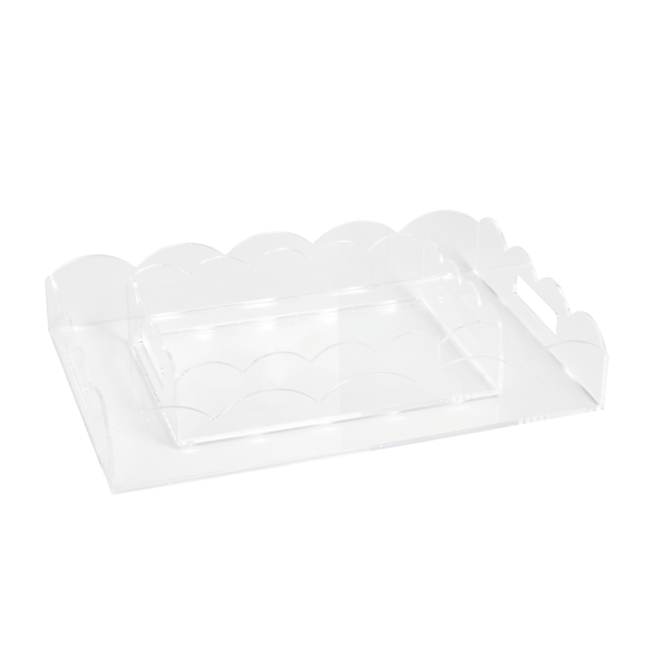 Mud Pie Scallop Lucite Tray Set