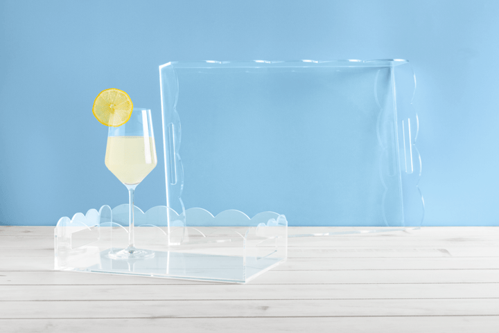 Mud Pie Scallop Lucite Tray Set
