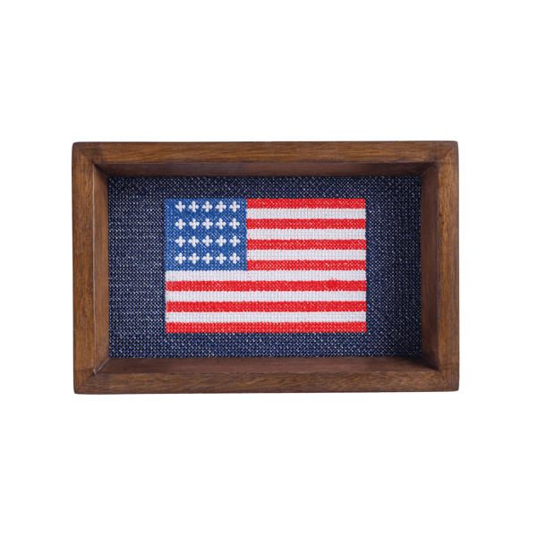 Mud Pie Flag Needlepoint Tray