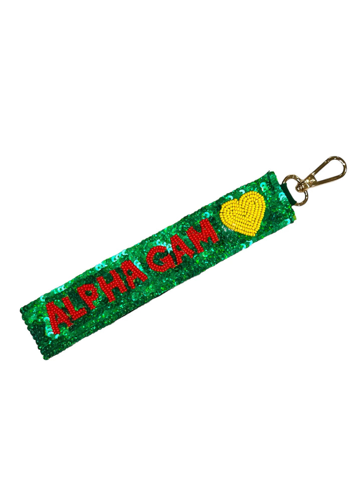 Sequin Sorority Heart Wristlet