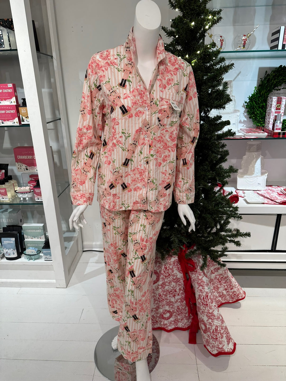 8 Oak Lane Flannel Long PJ Set - Nutcracker Rose