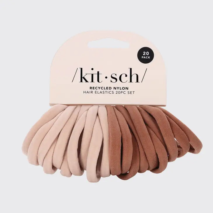 KITSCH Recycled Nylon Elastics 20pc Set - Blush