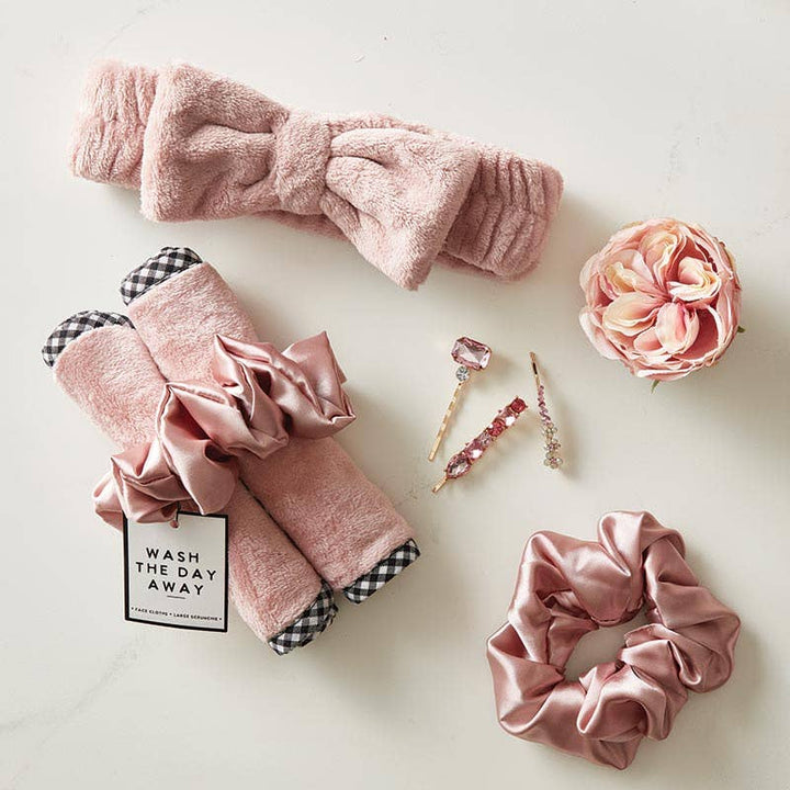 Plush Bow Headband - Dusty Rose