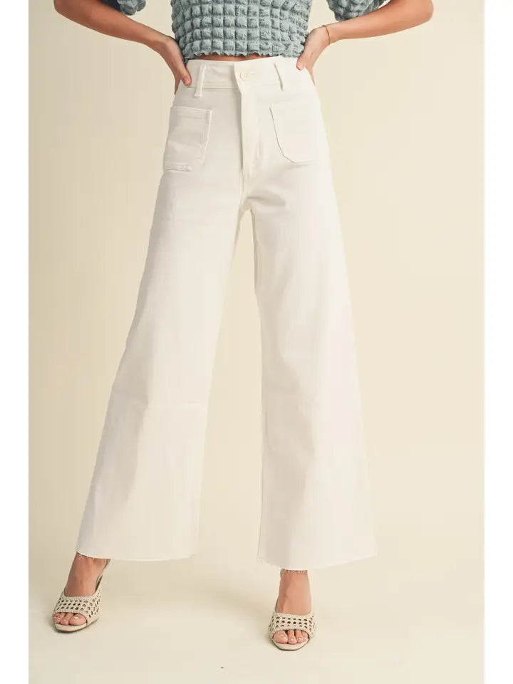 Straight Wide Leg Pants with Front Pocket