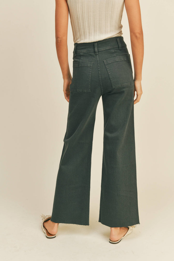 Straight Wide Leg Pants With Front Pocket