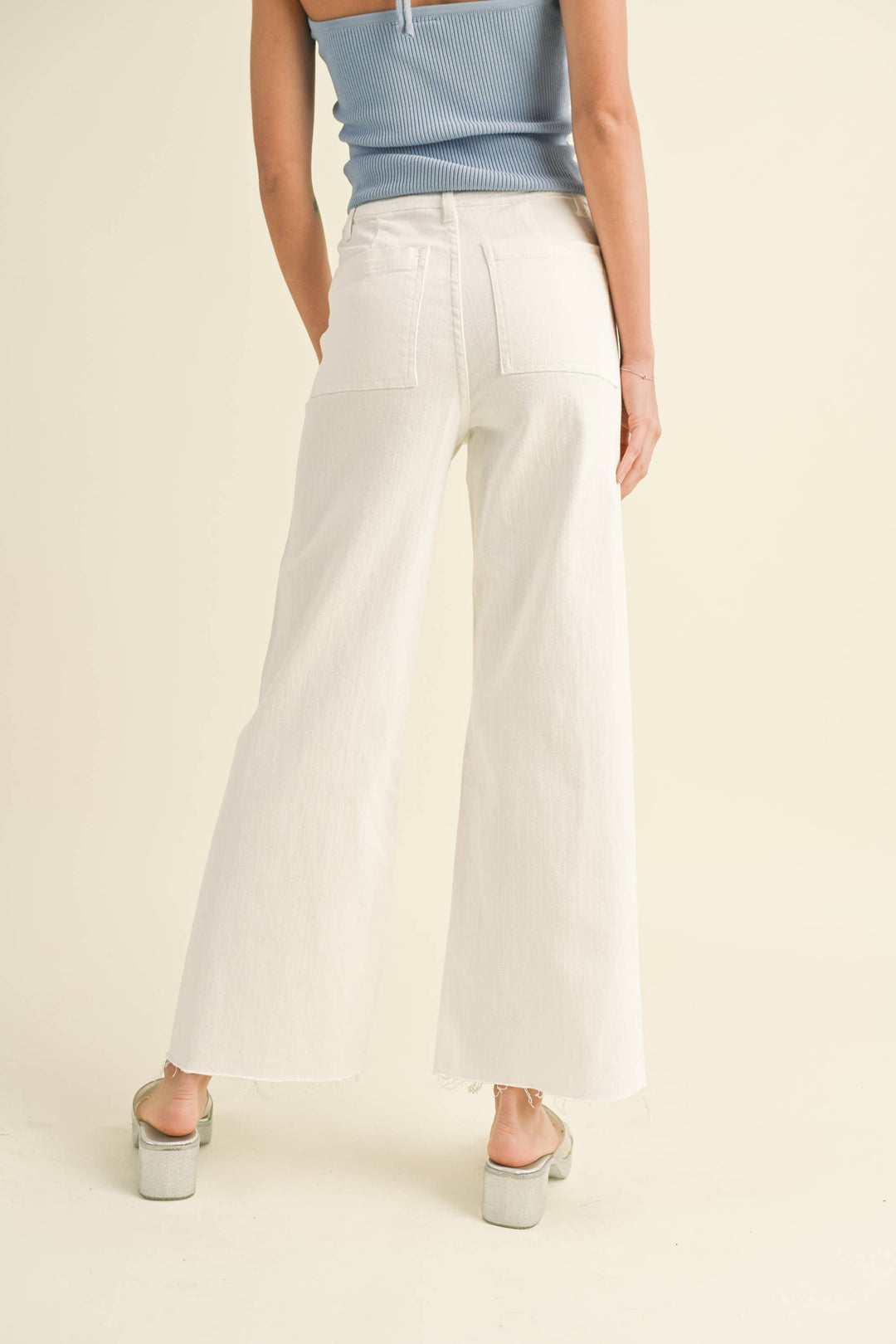 Straight Wide Leg Denim Pants