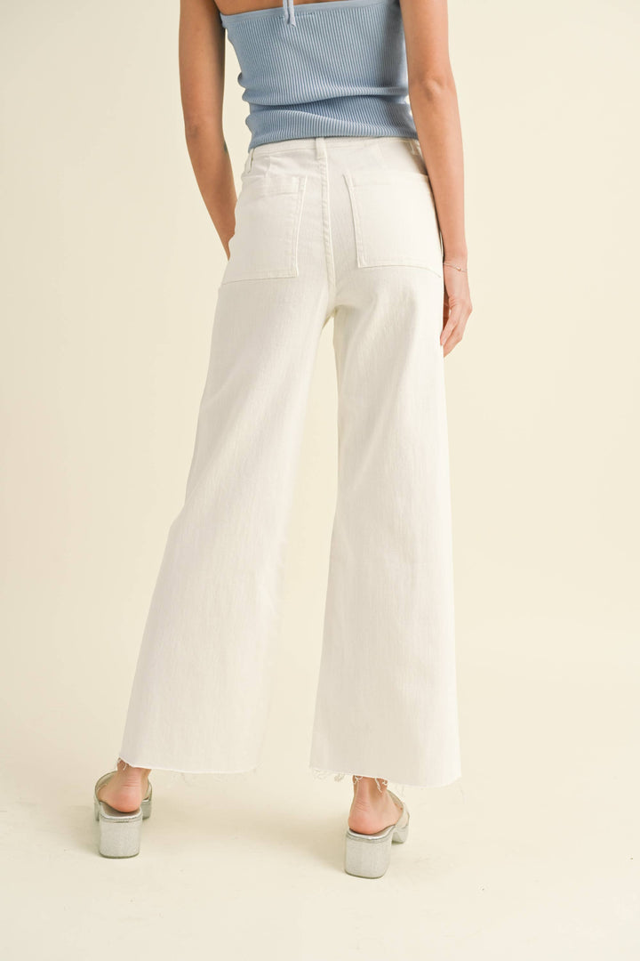 Straight Wide Leg Denim Pants