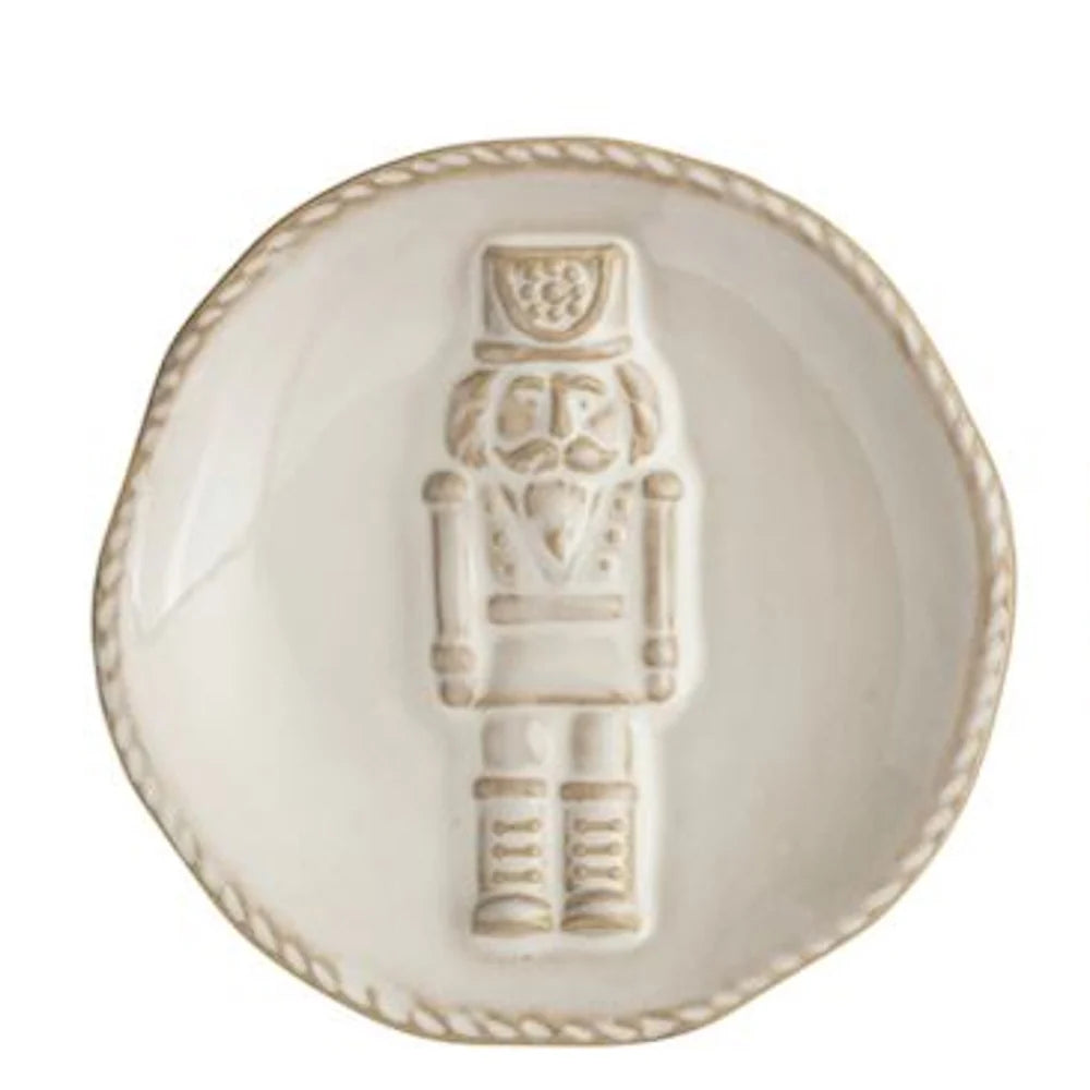White Christmas Tidbit Plates