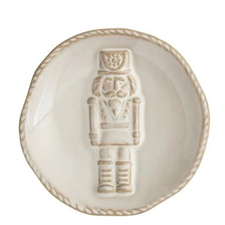 White Christmas Tidbit Plates