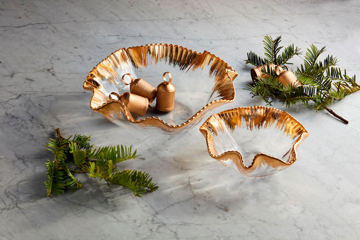 Gold Edge Ruffle Bowl Set