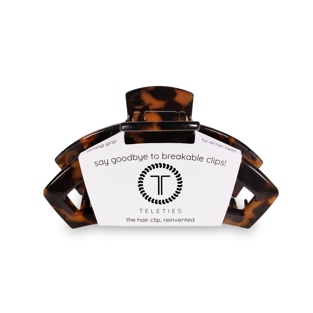TELETIES - Open Hair Clip | Medium | Tortoise