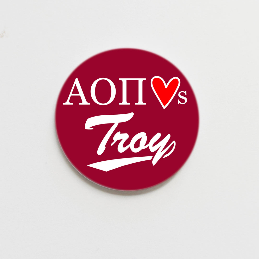 Good Vibez Collegiate - Troy University Alpha Omicron Pi Game Day Button