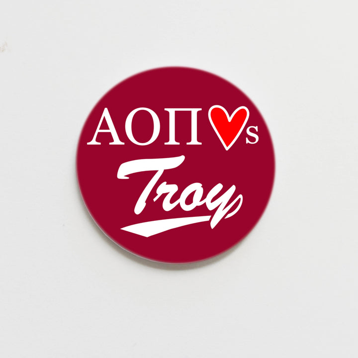 Good Vibez Collegiate - Troy University Alpha Omicron Pi Game Day Button