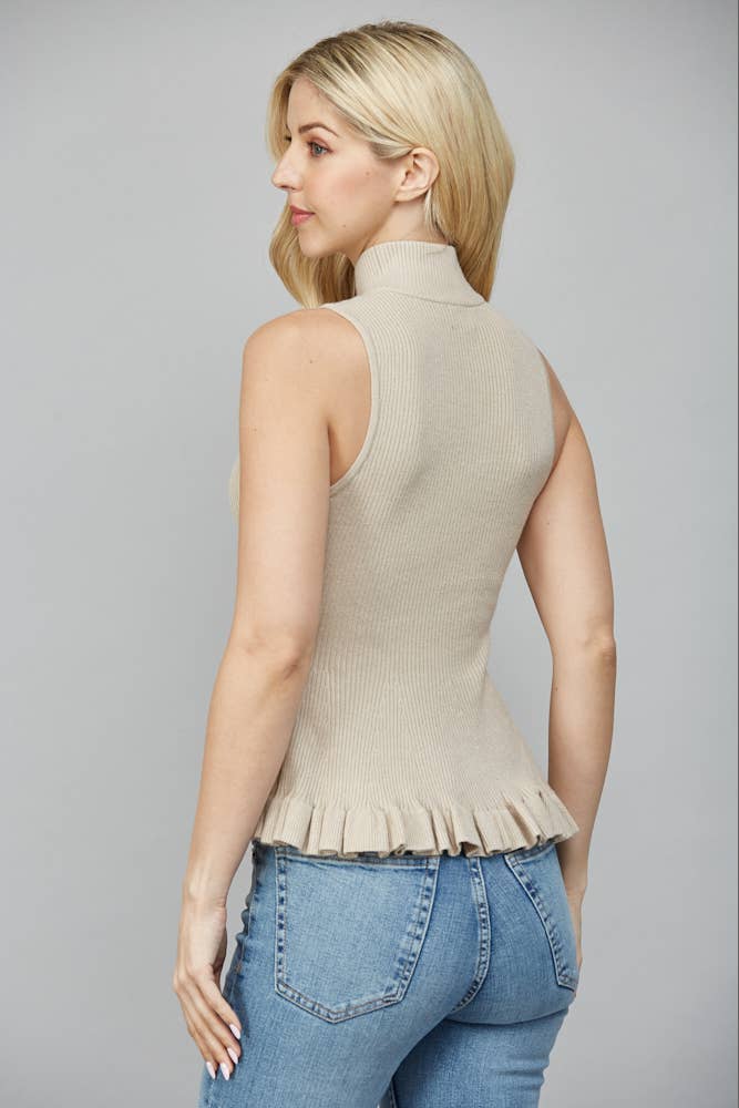 Mock Neck Peplum Sweater