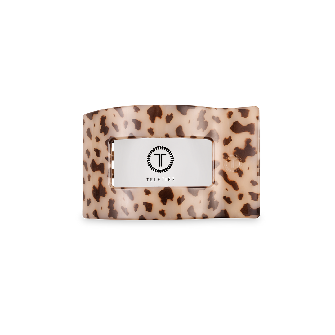 TELETIES - Flat Rectangle Hair Clip | Small | Blonde Tortoise