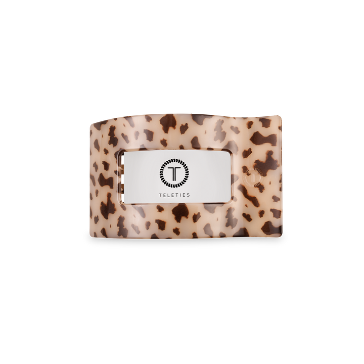 TELETIES - Flat Rectangle Hair Clip | Small | Blonde Tortoise
