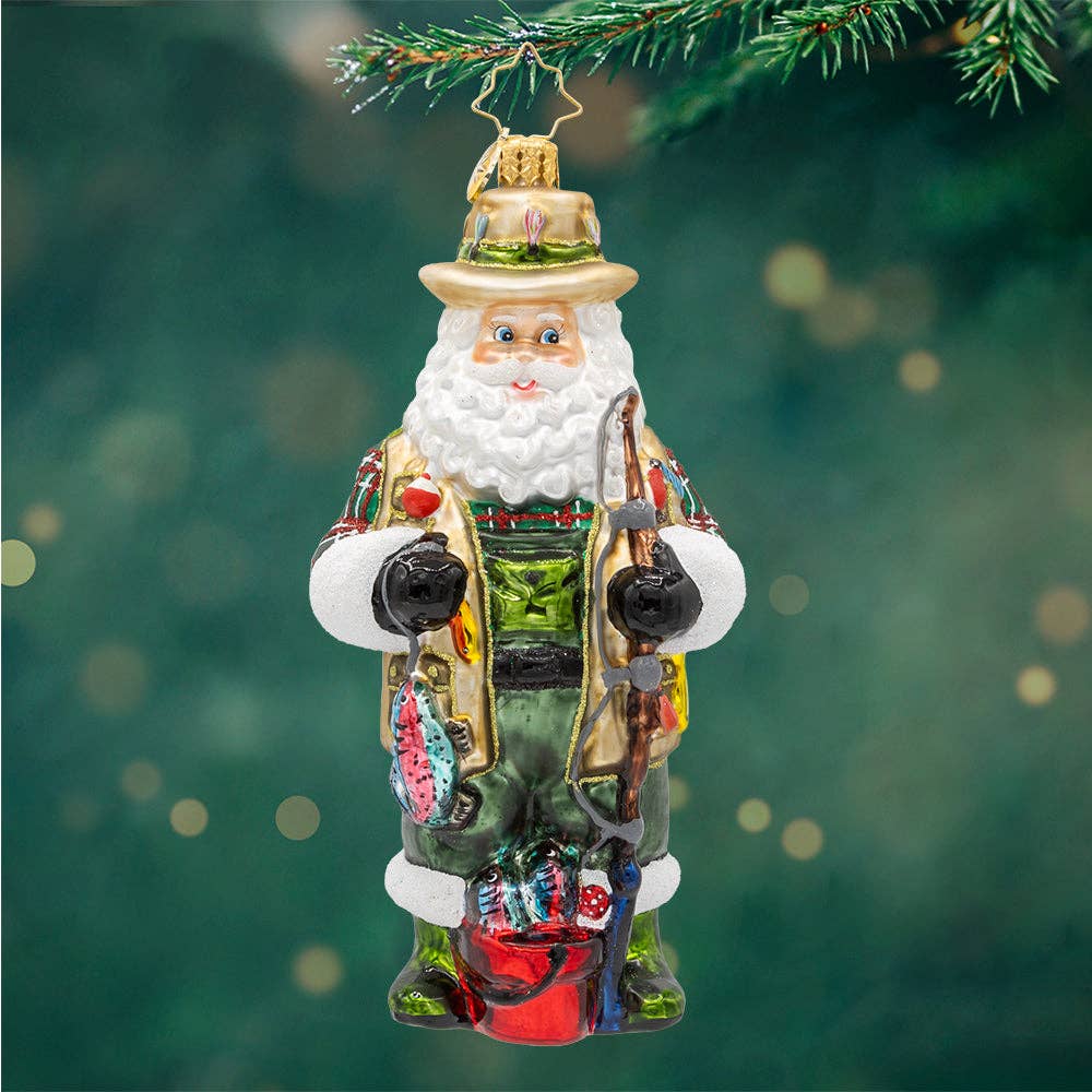 Holiday Glass Ornament – Fly Fisher Claus