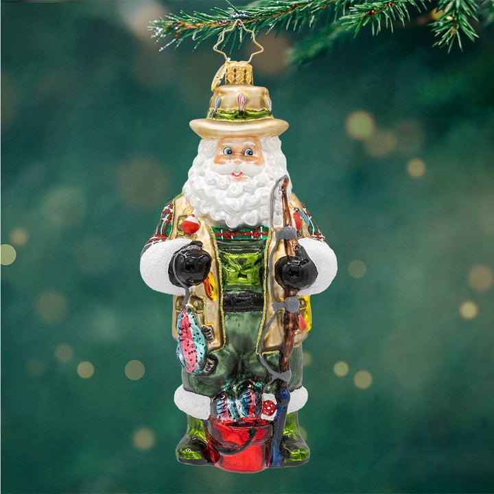 Holiday Glass Ornament – Fly Fisher Claus