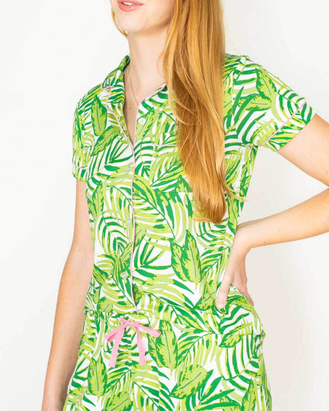 Tamarindo Short Sleeve Button Up Sleep Shirt