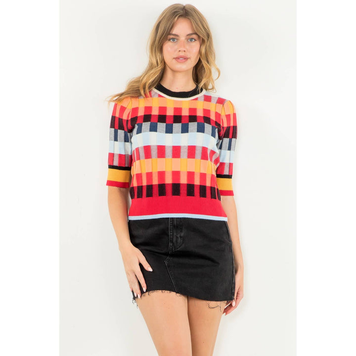 THML - Short Sleeve Textured Knit Top