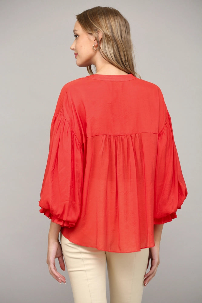 Puff Sleeve Button Down Shirt