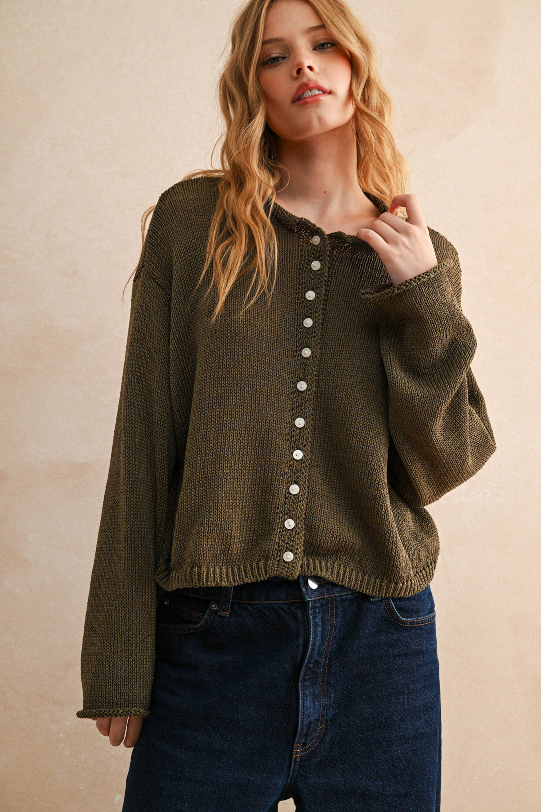 Light Weight Button Front Cardigan
