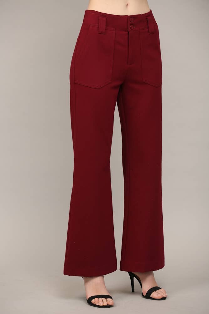 Two Front Pocket Ponte Flare Pants