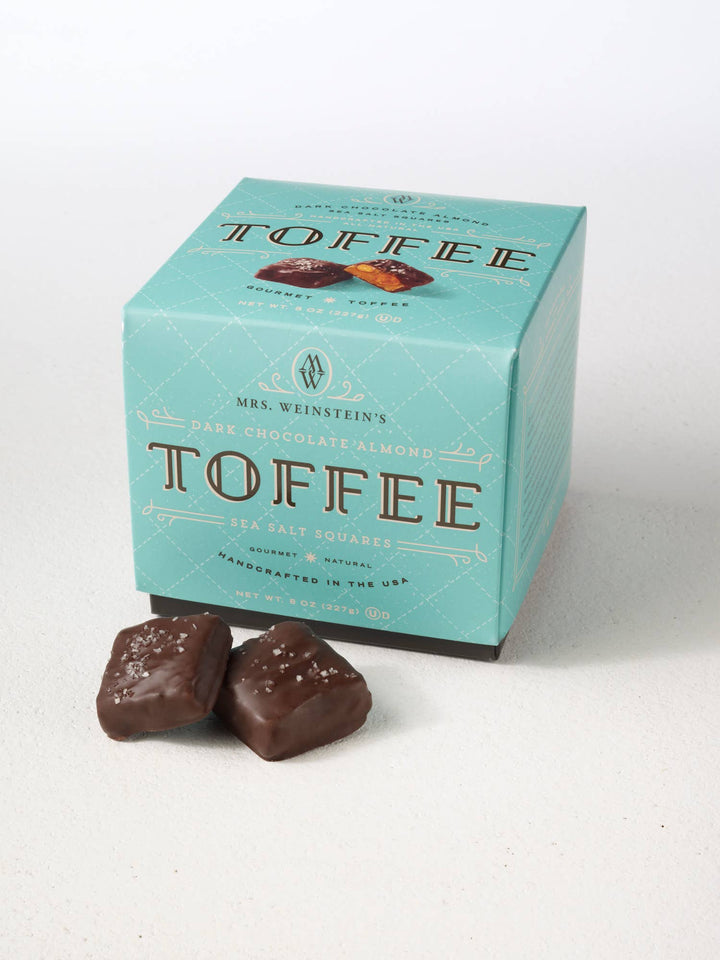 Mrs. Weinstein's Toffee - 8oz Dark Chocolate Almond Sea Salt Toffee Squares
