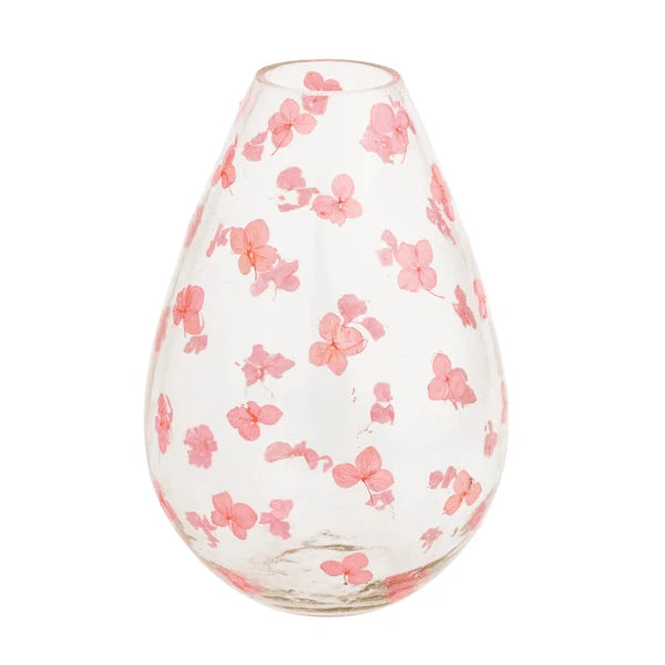 Mud Pie Small Pink Pressed Flower Vase